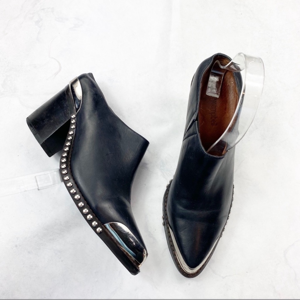 Jeffrey Campbell Black Mules With Metallic Accents